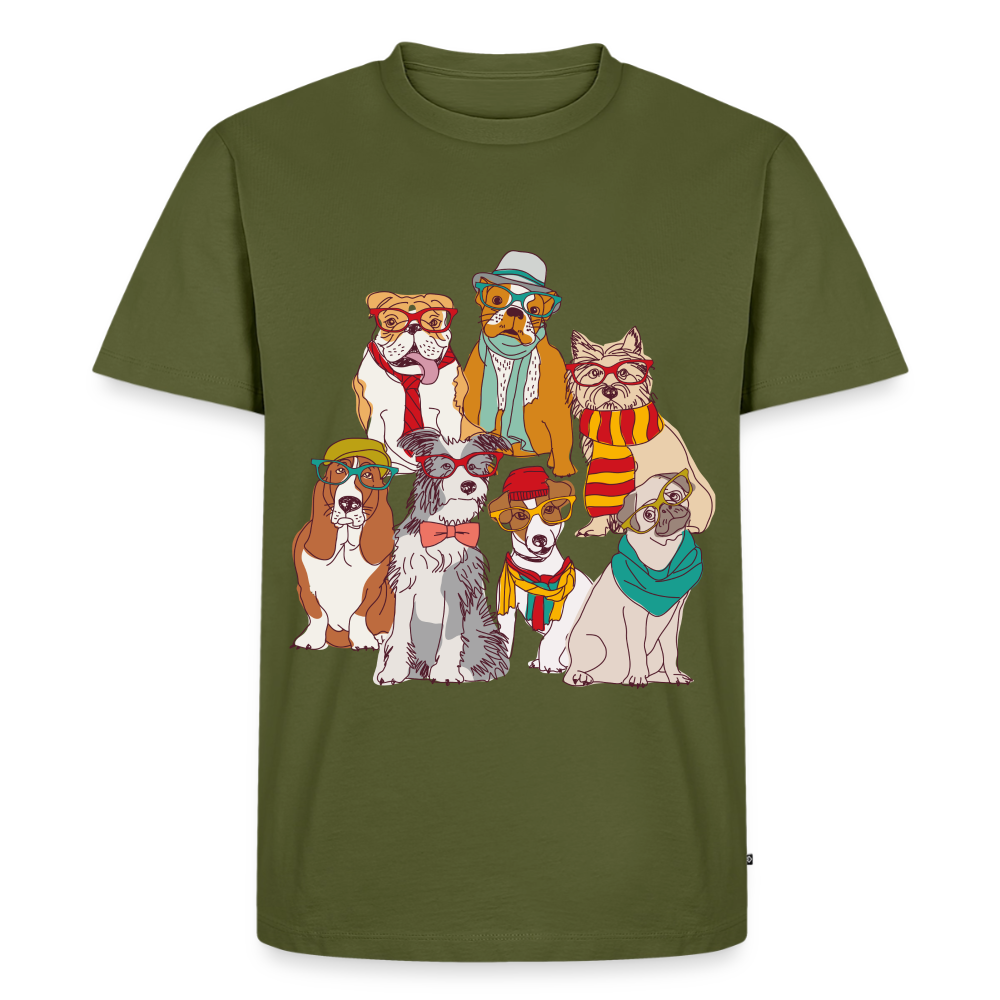 Hunde mit Brille Premium T-Shirt - khaki