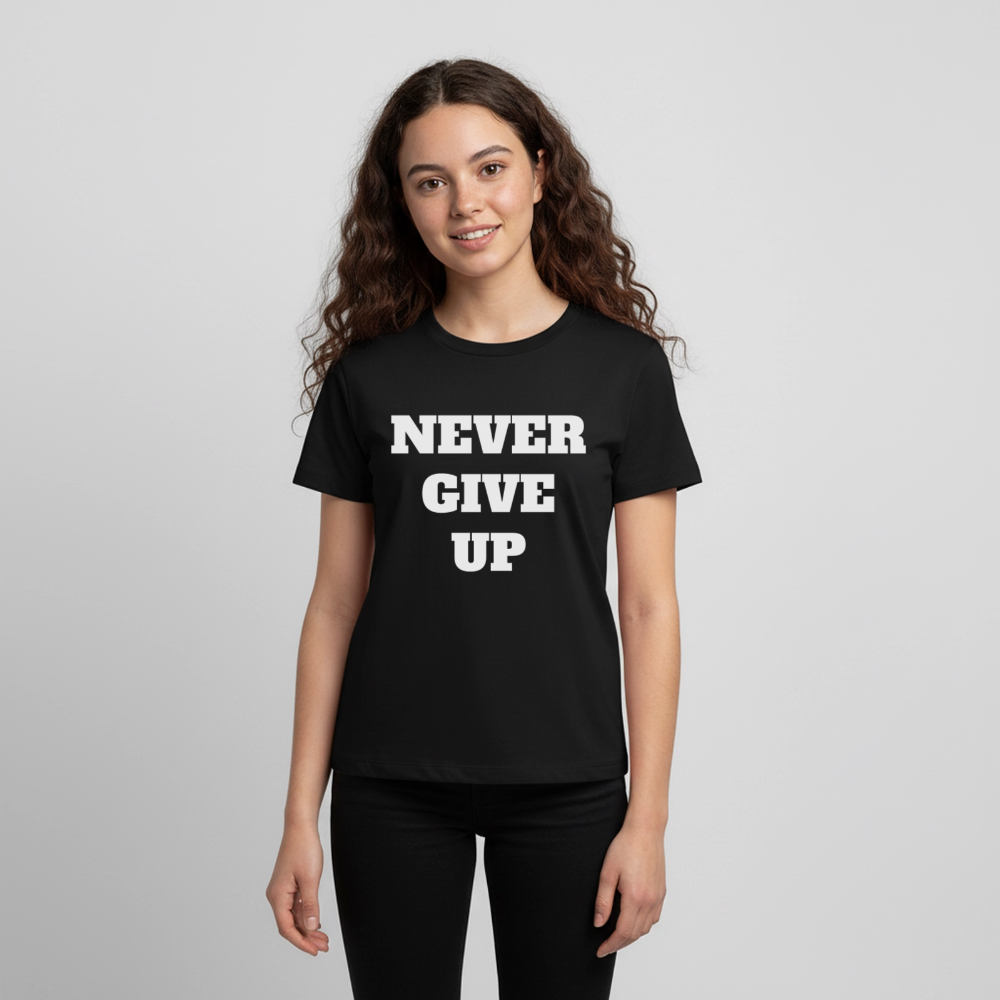 Never give up Premium Teenager T-Shirt - black