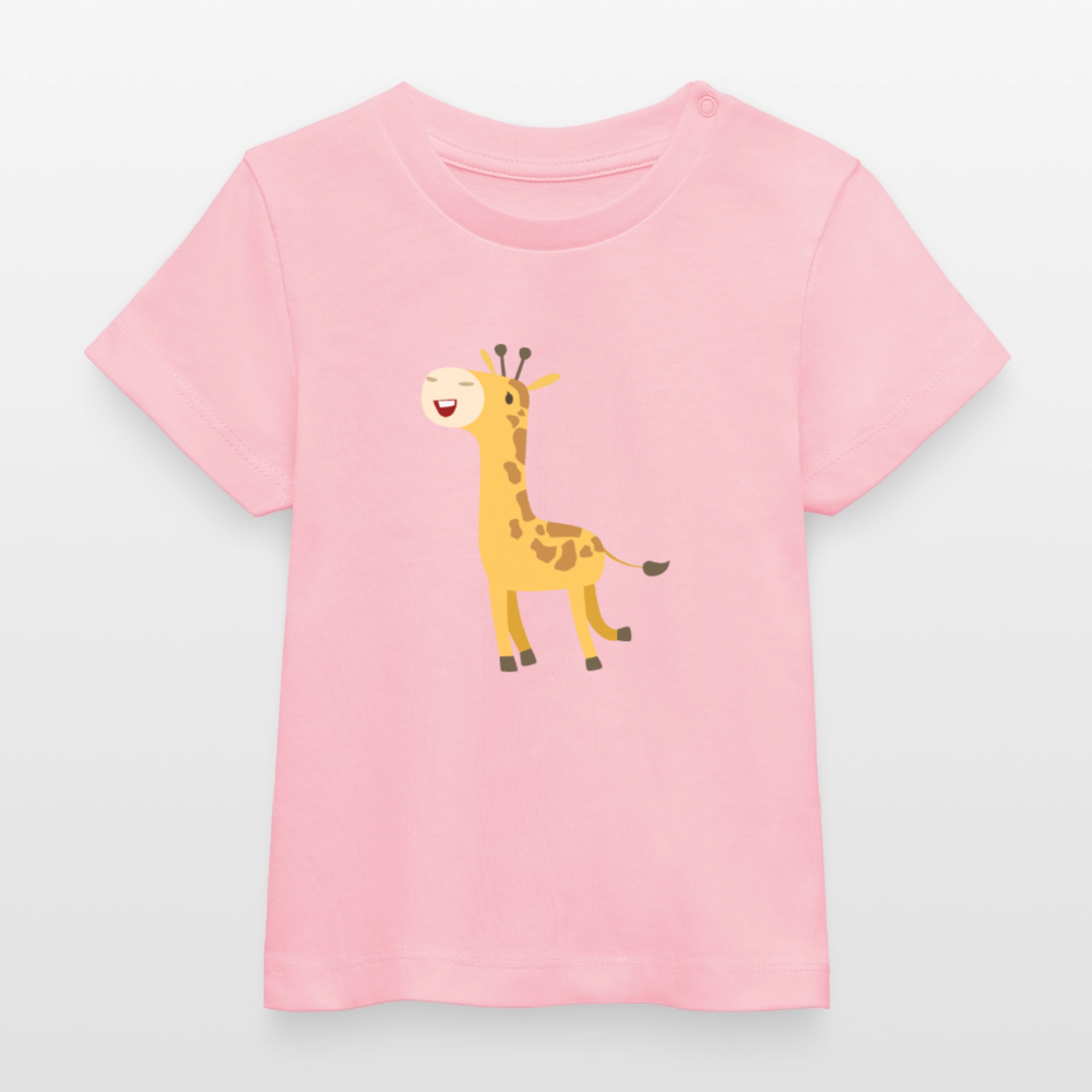 Giraffe Premium Baby T-Shirt - cotton pink