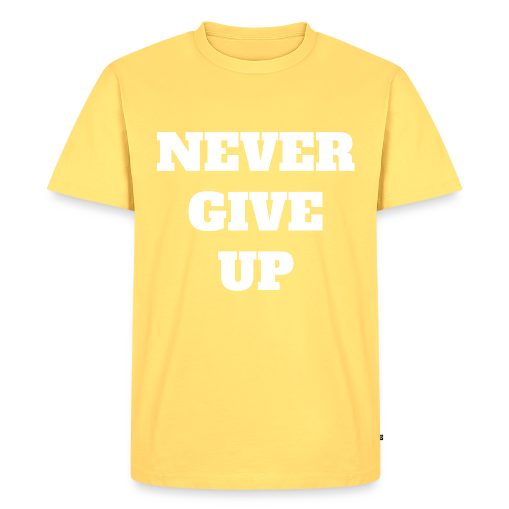 Never give up Premium T-Shirt - sky yellow