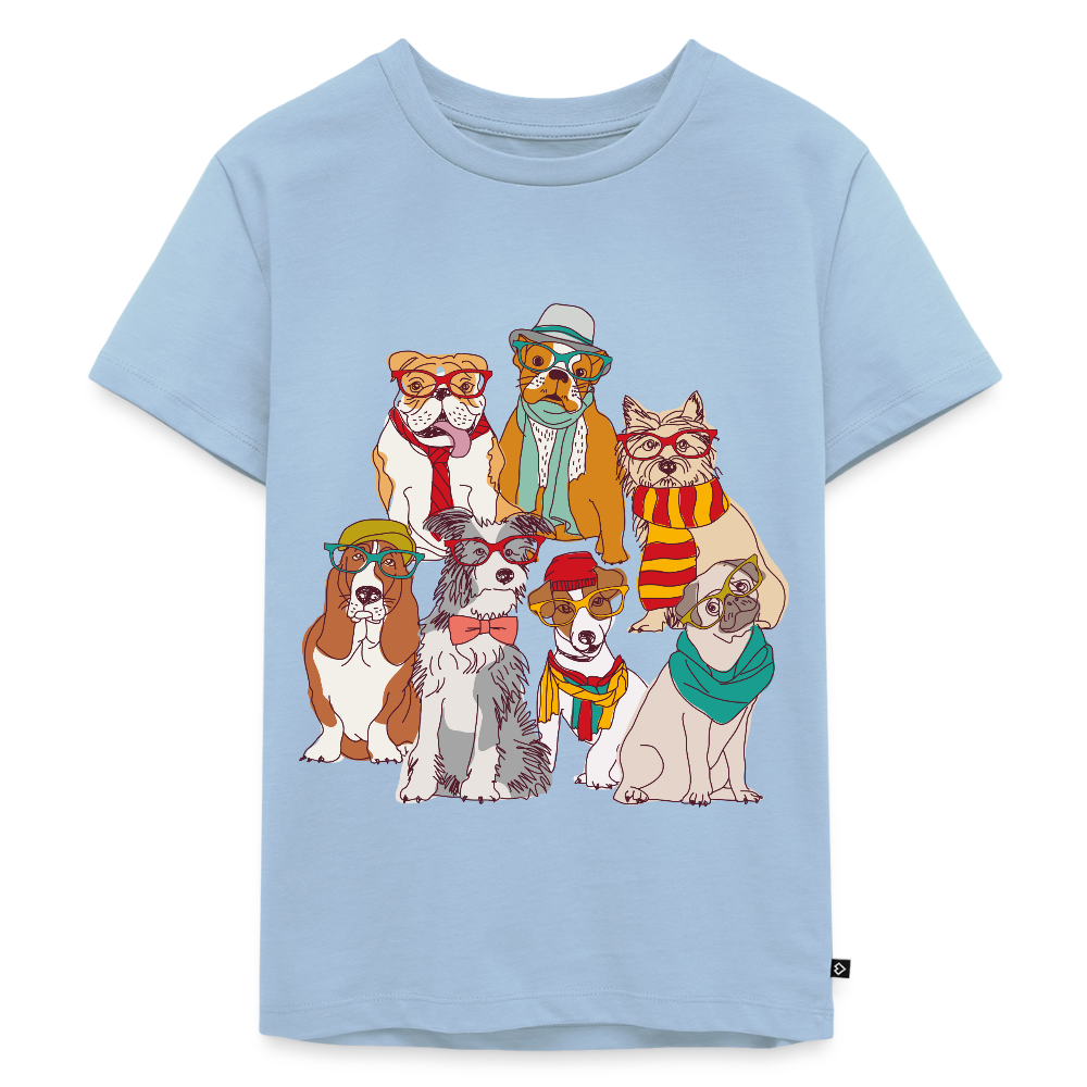 Hunde mit Brille Premium Kinder T-Shirt - light blue