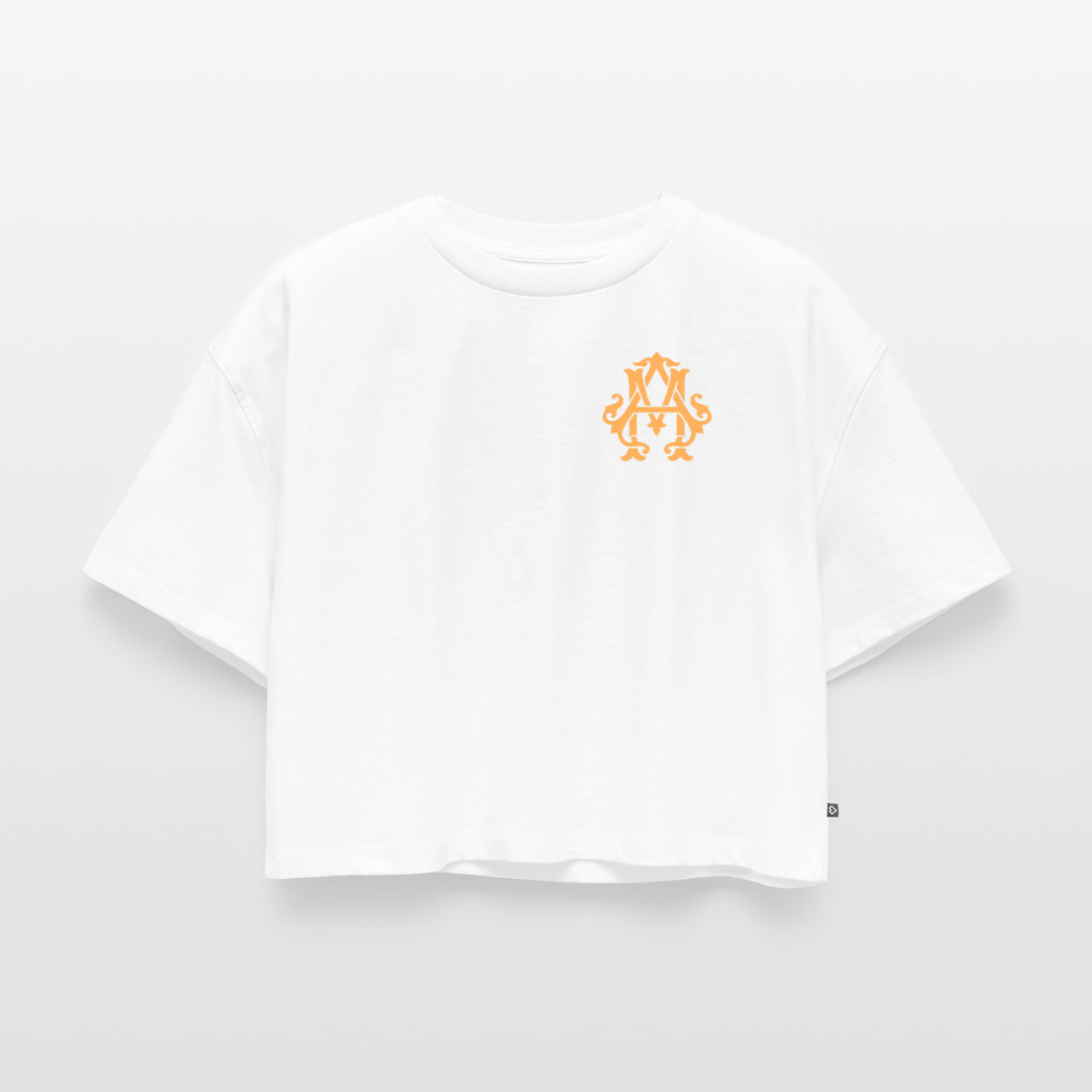 adligemotivations Logo Oversized Cropped T-Shirt Premium Woman - white