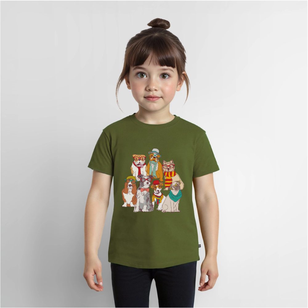 Hunde mit Brille Premium Kinder T-Shirt - khaki