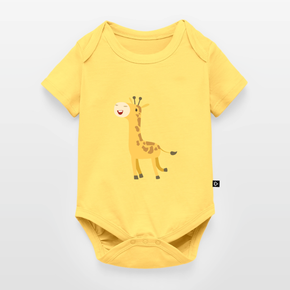 Giraffe Premium Baby Kurzarm-Body - sky yellow