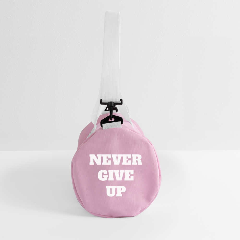 NEVER GIVE UP Duffel Bag - pink/white