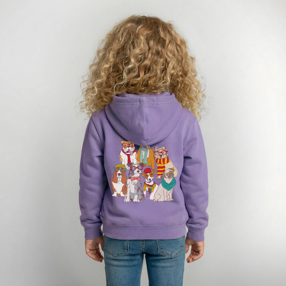 Hunde mit Brille Kinder Hoodie - lavender