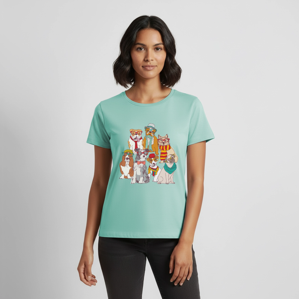 Hunde mit Brille Premium T-Shirt - mint 