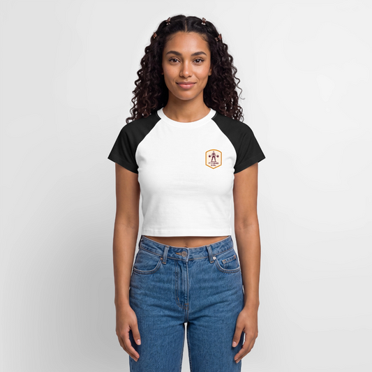 Fitness Girl Cropped T-Shirt - white/black 