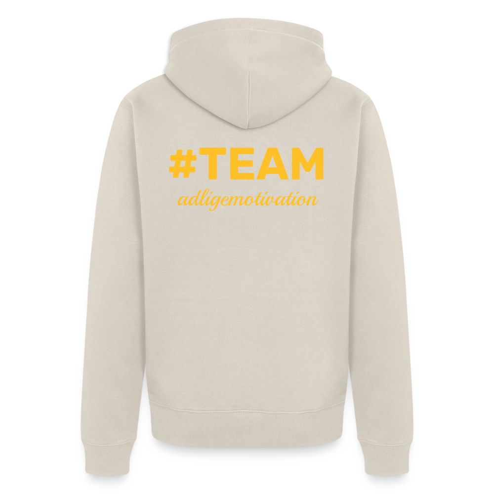 #TEAM adligemotivation Premium Logo Sweatjacke - beige