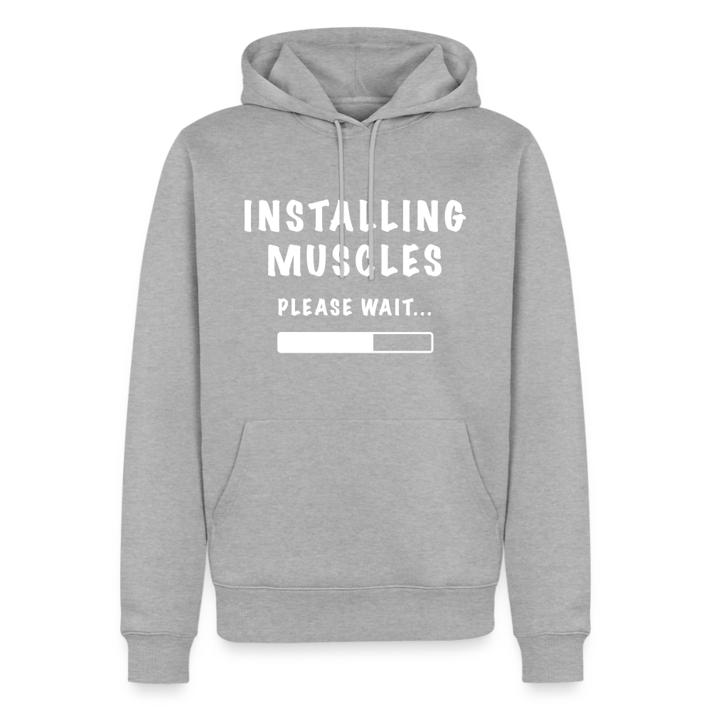 INSTALLUNG MUSCLES Premium Hoodie - heather grey