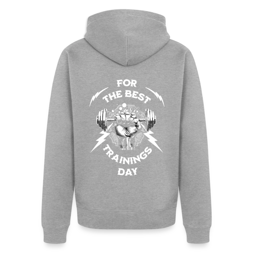 FOR THE BEST Premium Kapuzenjacke - heather grey