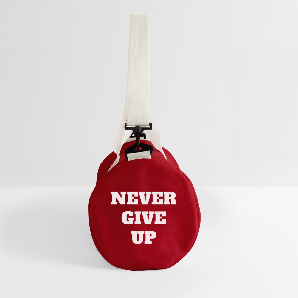 NEVER GIVE UP Duffel Bag - classic red/off white