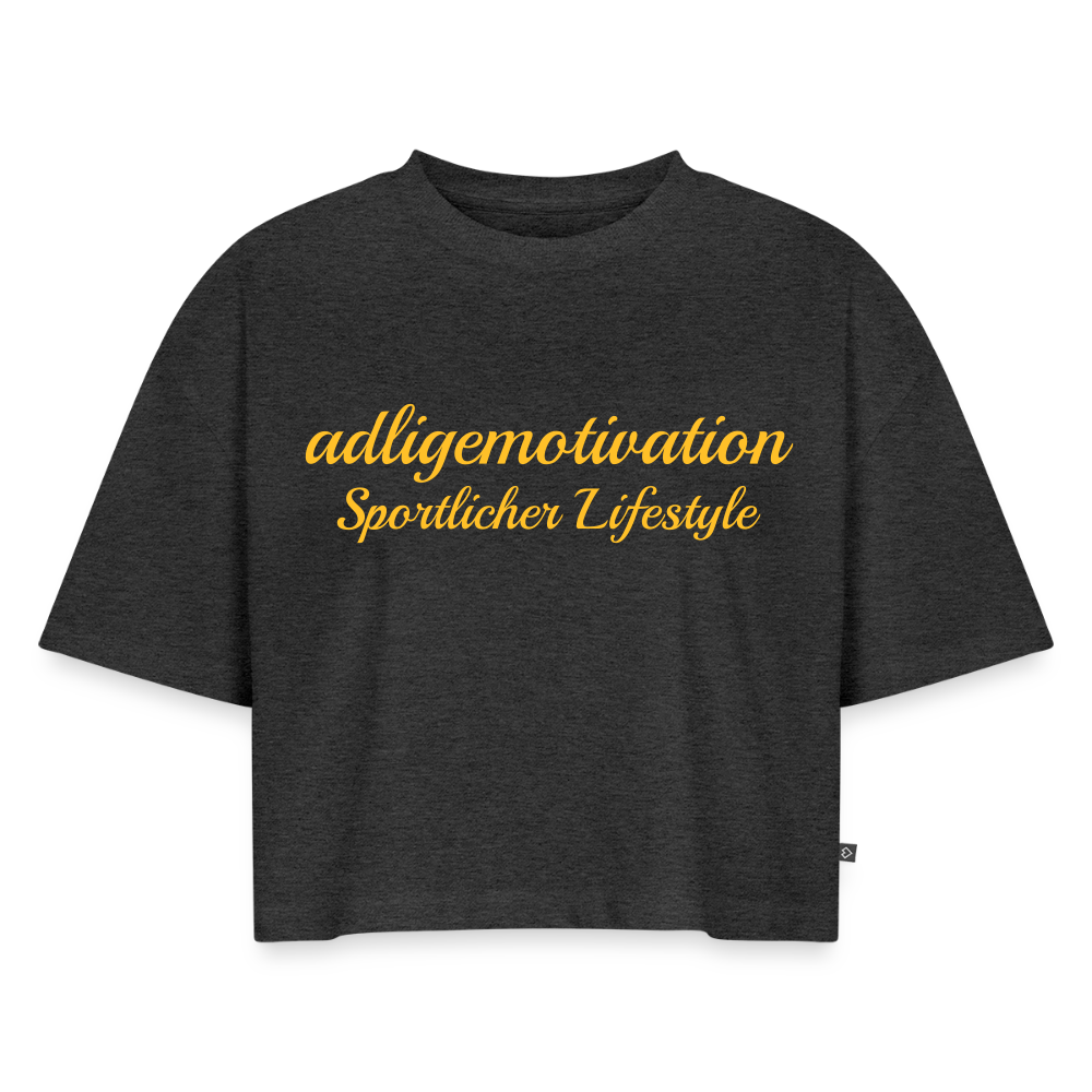 Sportlicher Lifestyle Cropped  Premium T-Shirt - heather anthracite