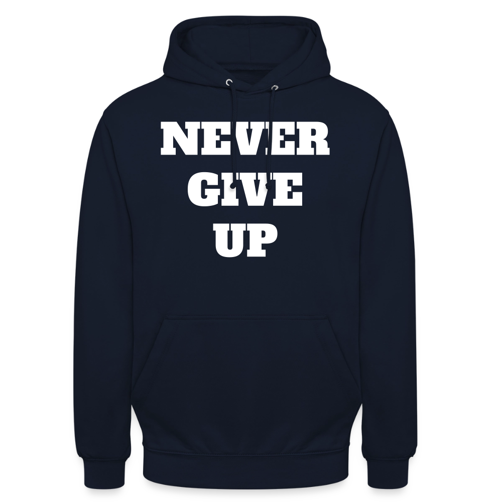 Never give up Hoodie - navy