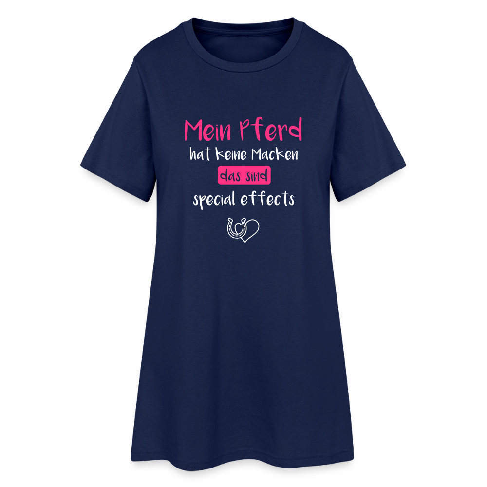 Lustiger Spruch T-Shirt Kleid - light navy