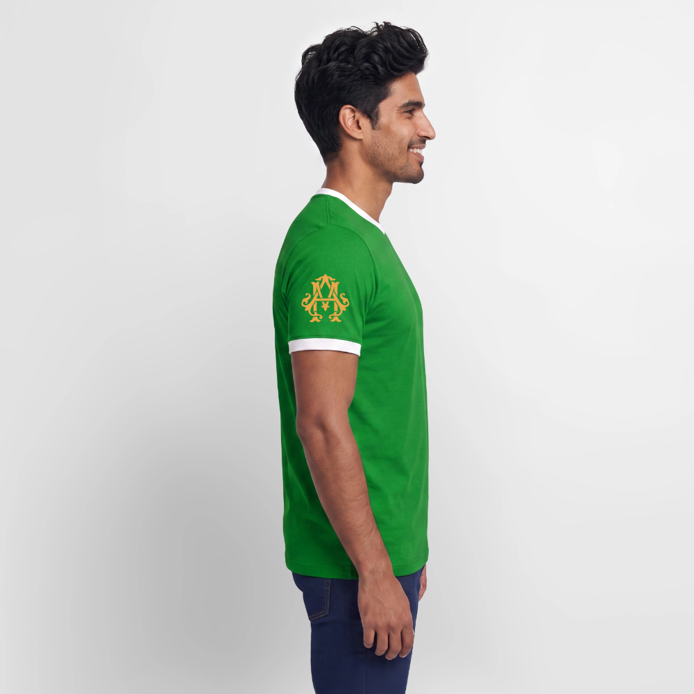 Fitness Man Kontrast T-Shirt - green/white 