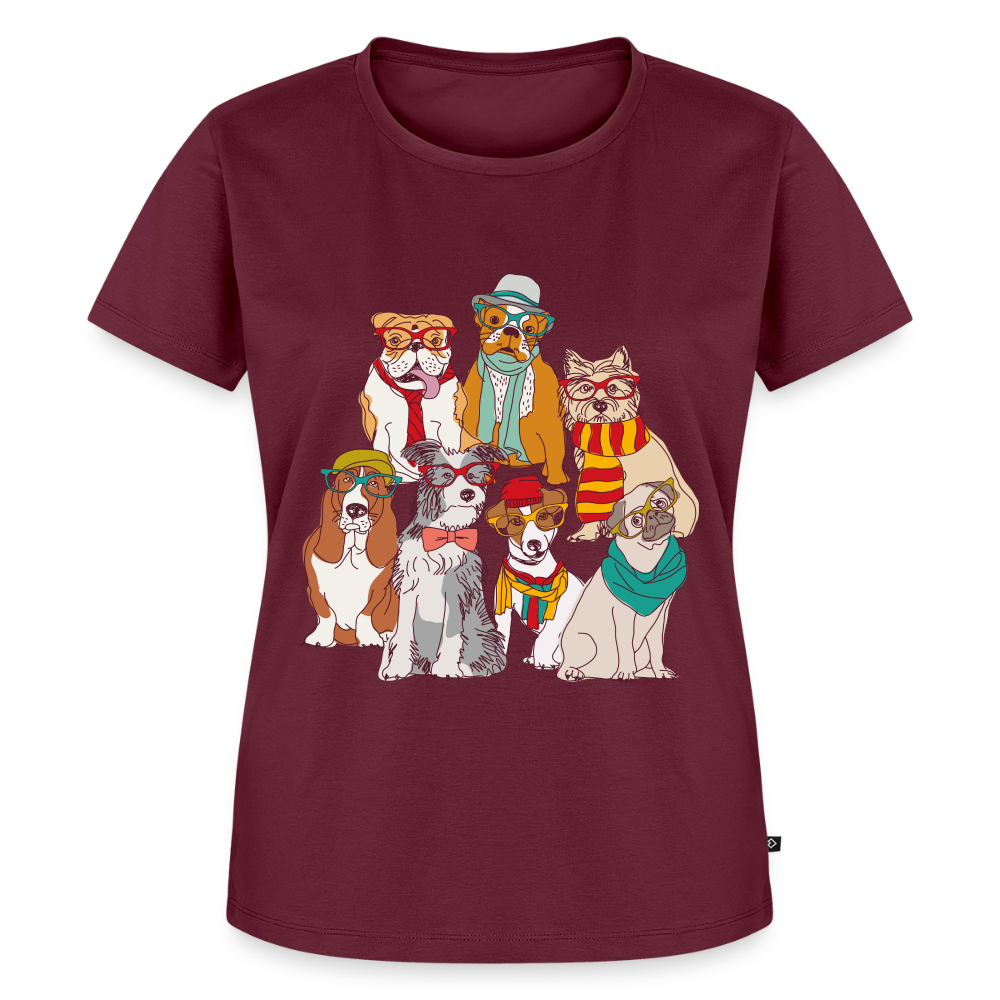 Hunde mit Brille Premium T-Shirt - burgundy