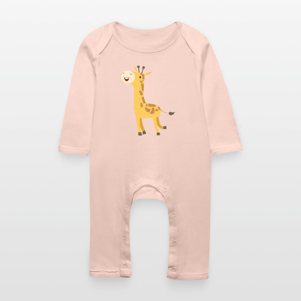 Giraffe Premium Baby Strampler - crystal pink