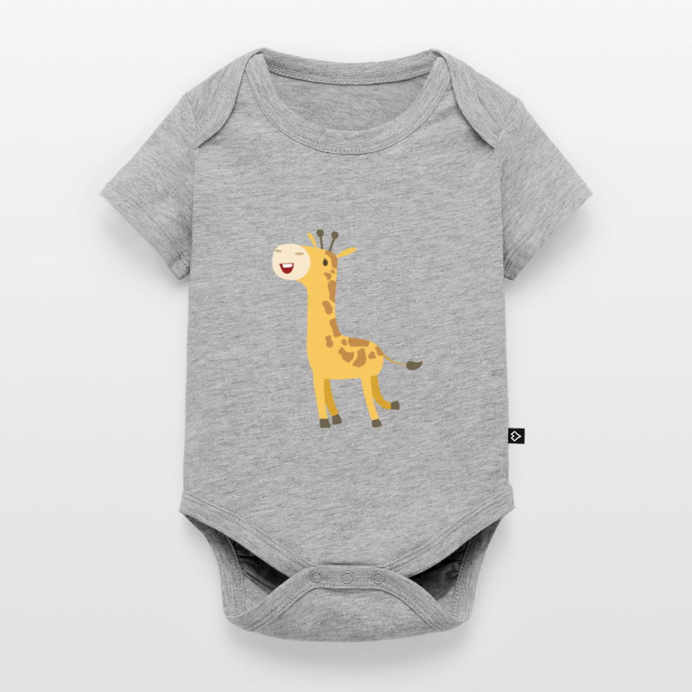 Giraffe Premium Baby Kurzarm-Body - heather grey