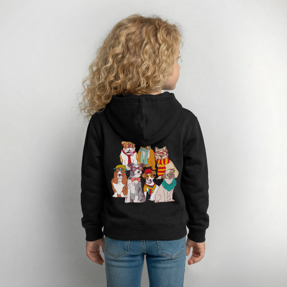 Hunde mit Brille Kinder Hoodie - black