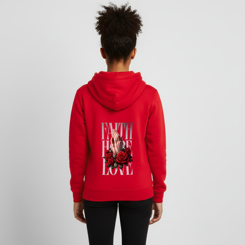 FAITH, HOPE, LOVE Premium Hoodie - red