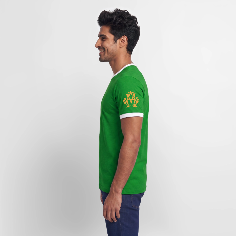 Fitness Man Kontrast T-Shirt - green/white 