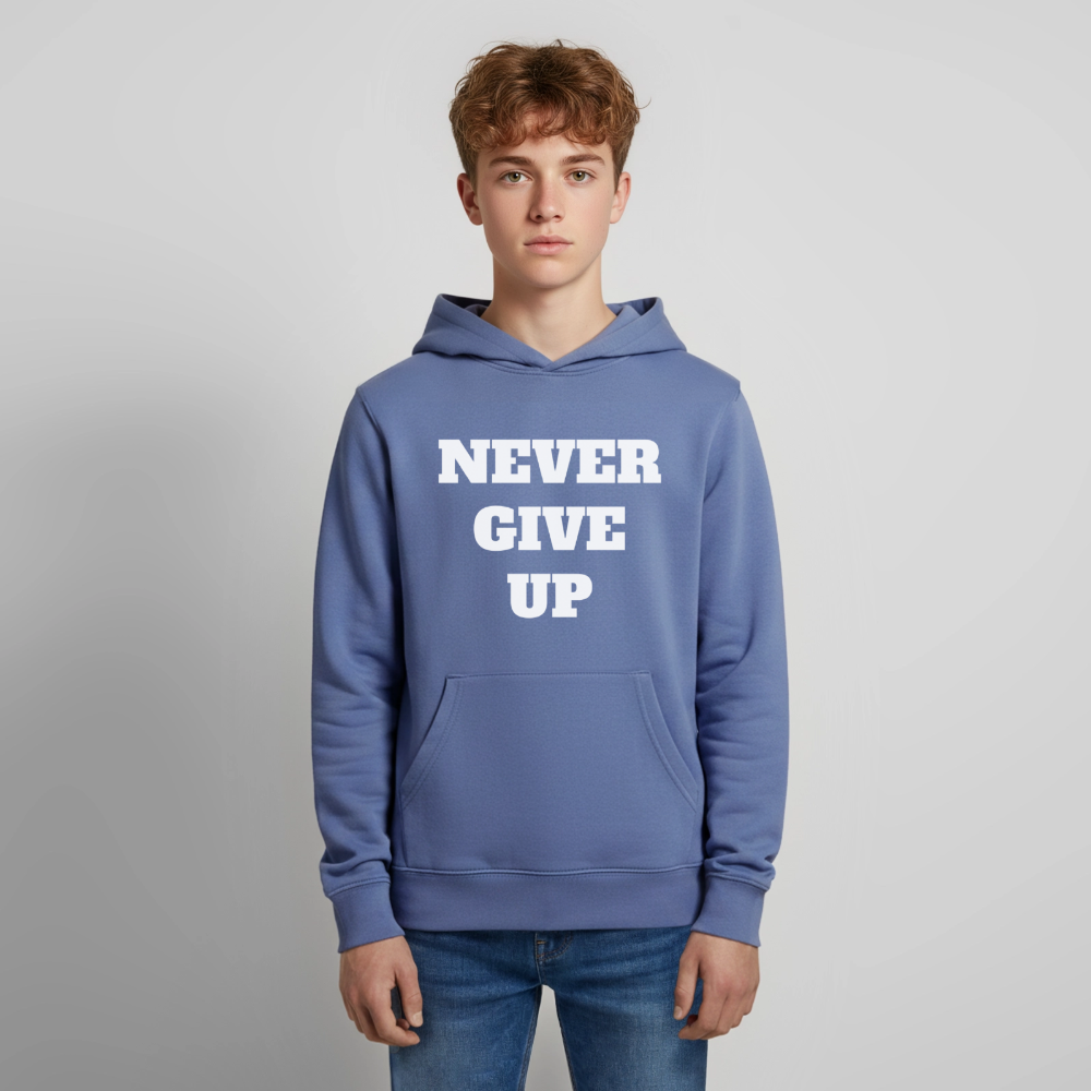 Never give up Premium Teenager Hoodie - bright blue