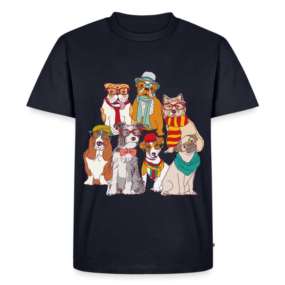 Hunde mit Brille Premium T-Shirt - navy