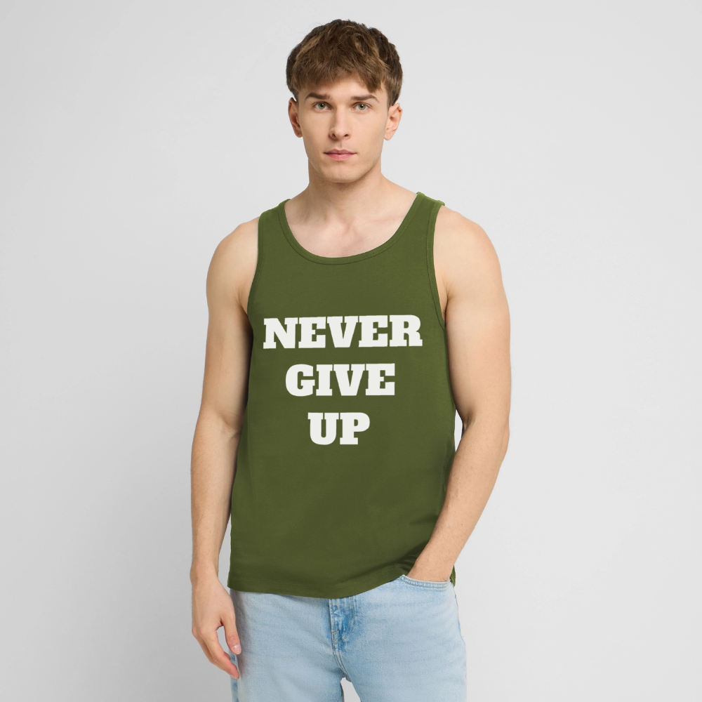 Never GIVE UP Premium Tank Top - khaki