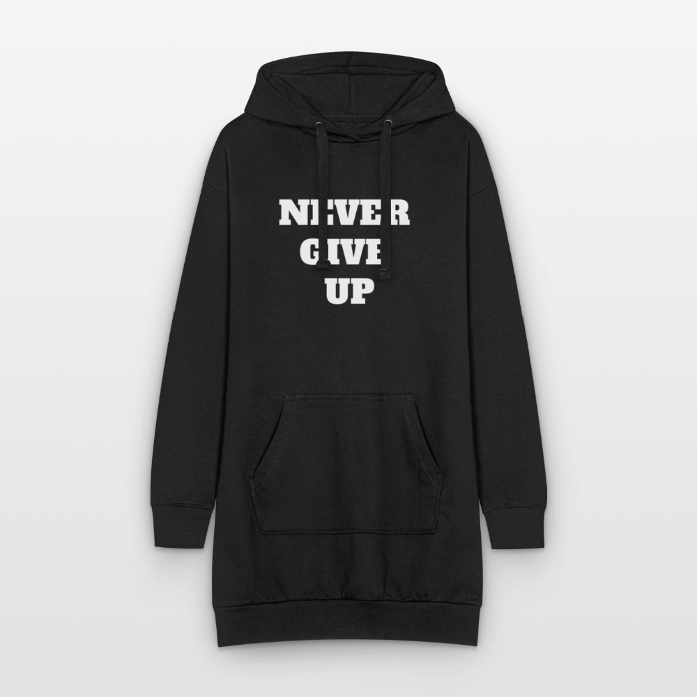 Never give up Hoodie-Kleid - black