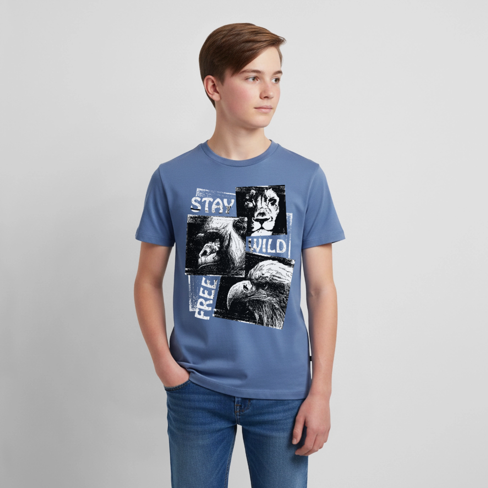 STAY WILD Premium Teenager T-Shirt - stone blue