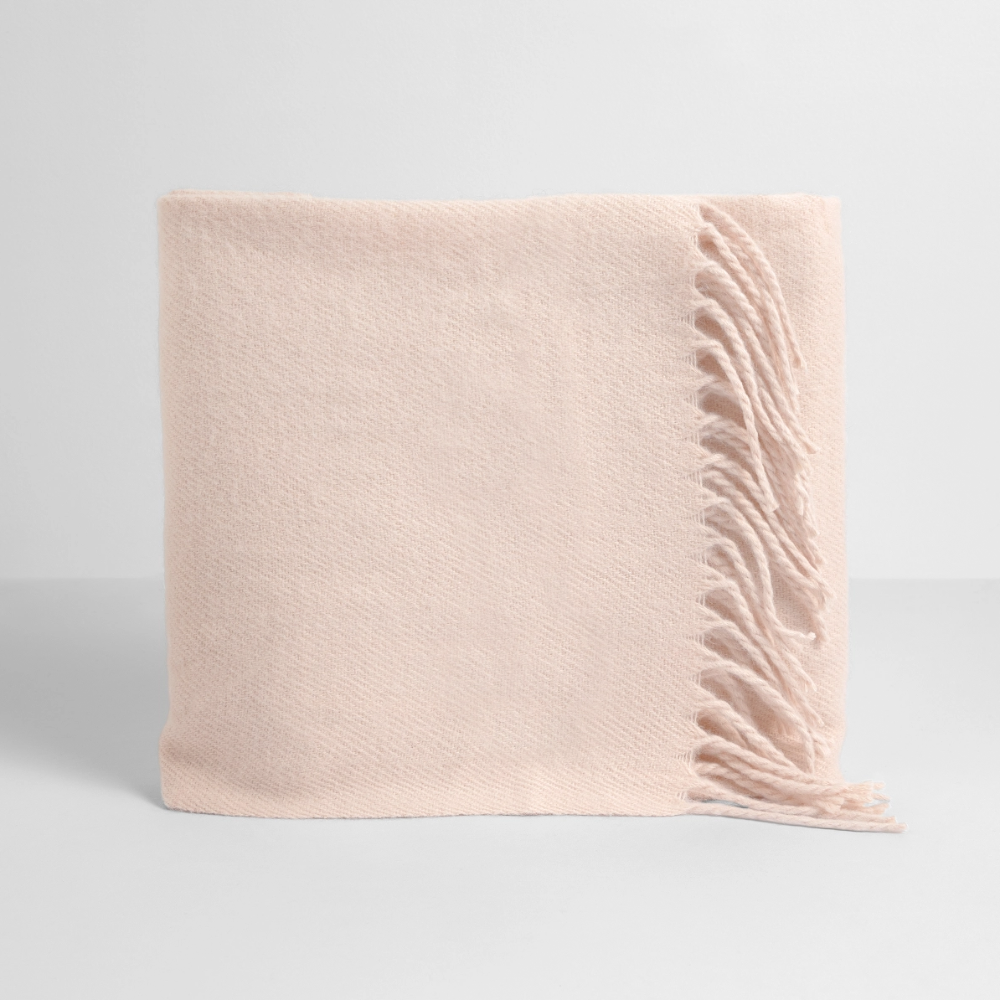 Winterschal mit Fransen - Soft rose