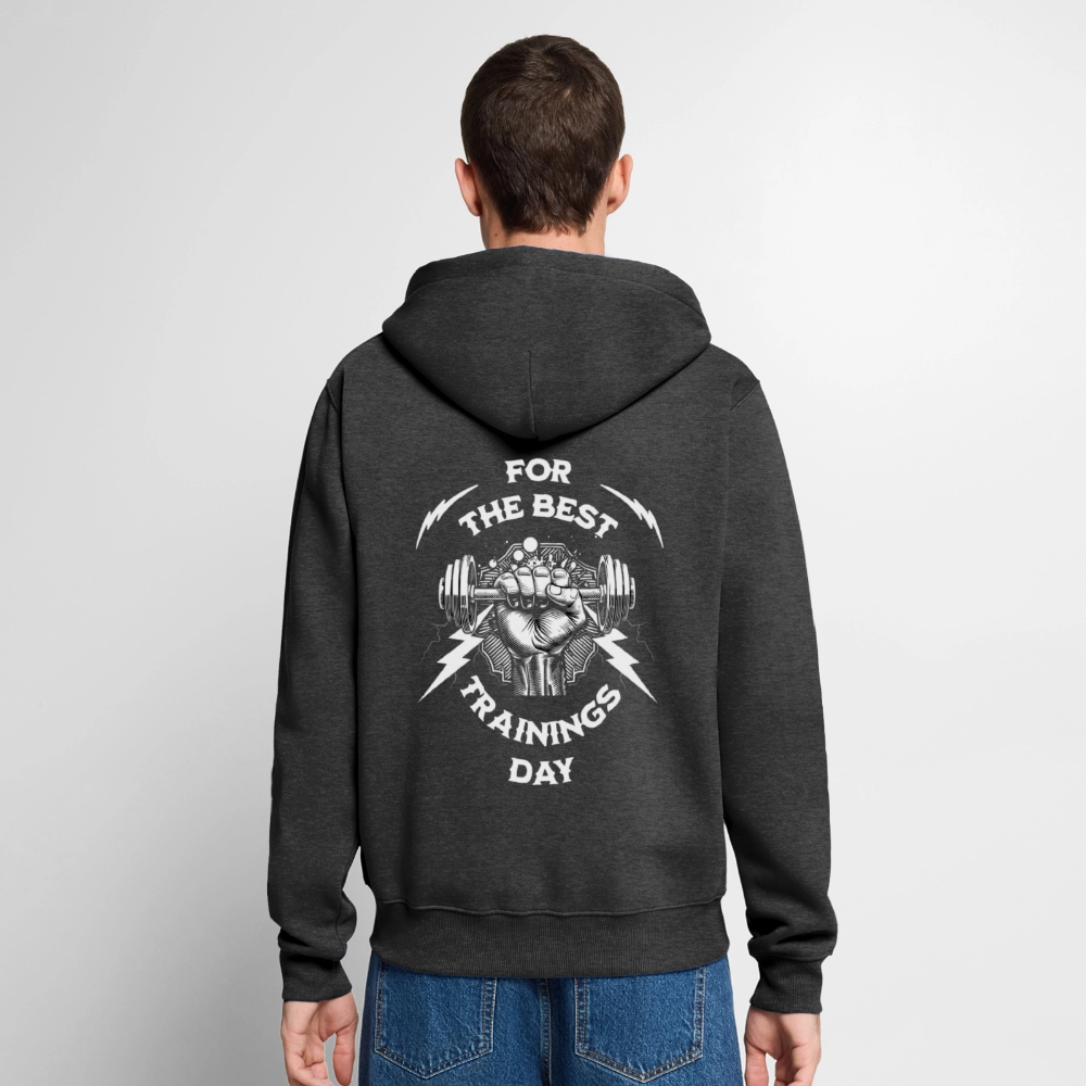 FOR THE BEST Premium Kapuzenjacke - heather anthracite