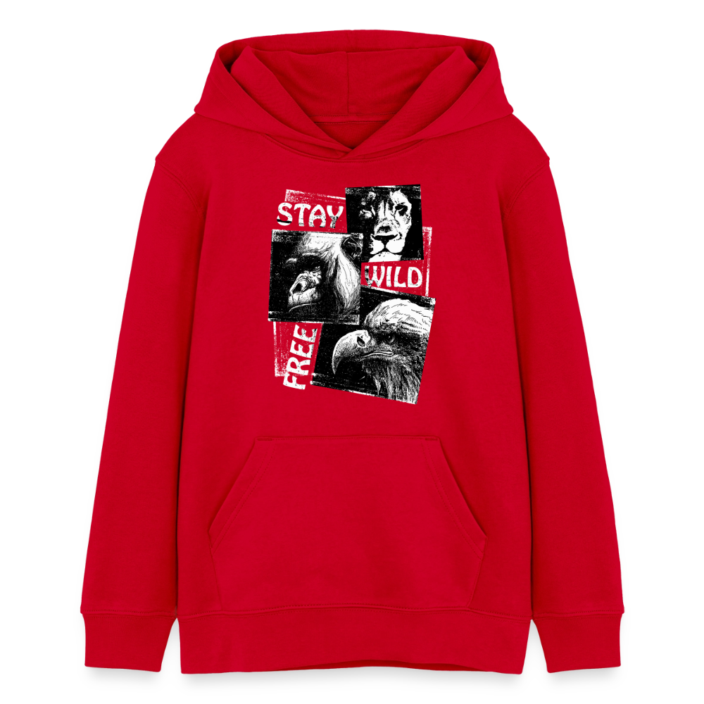 STAY WILD Premium Teenager Hoodie - red