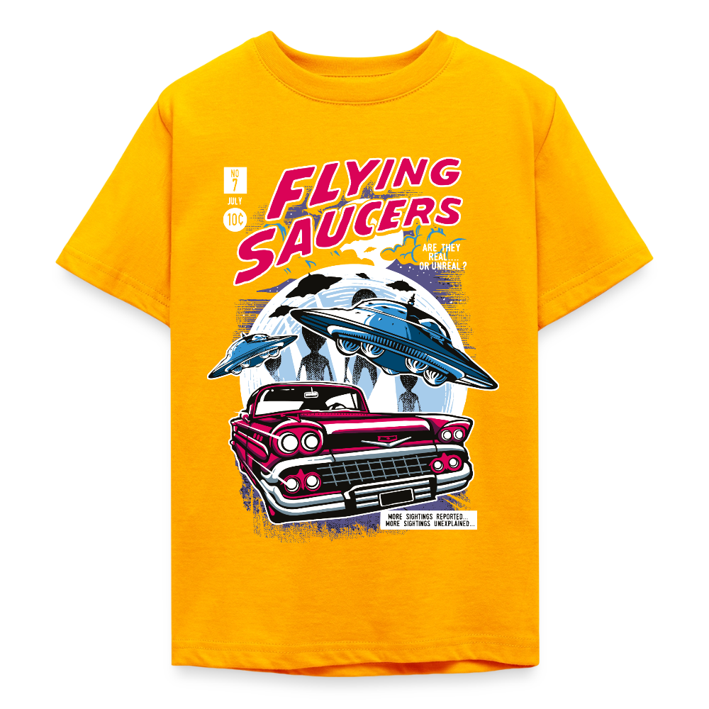 FLYING SAUCERS Teenager T-Shirt - gold