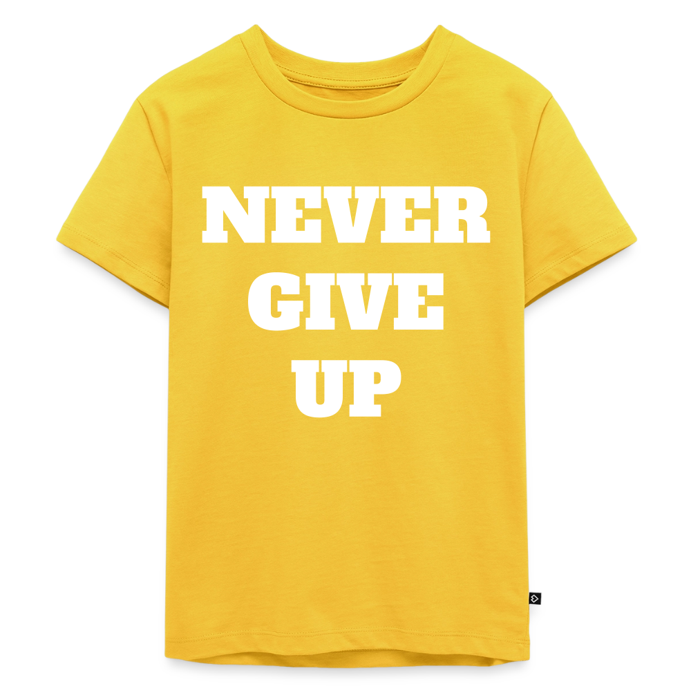 Never give up Premium Kinder T-Shirt - sun yellow