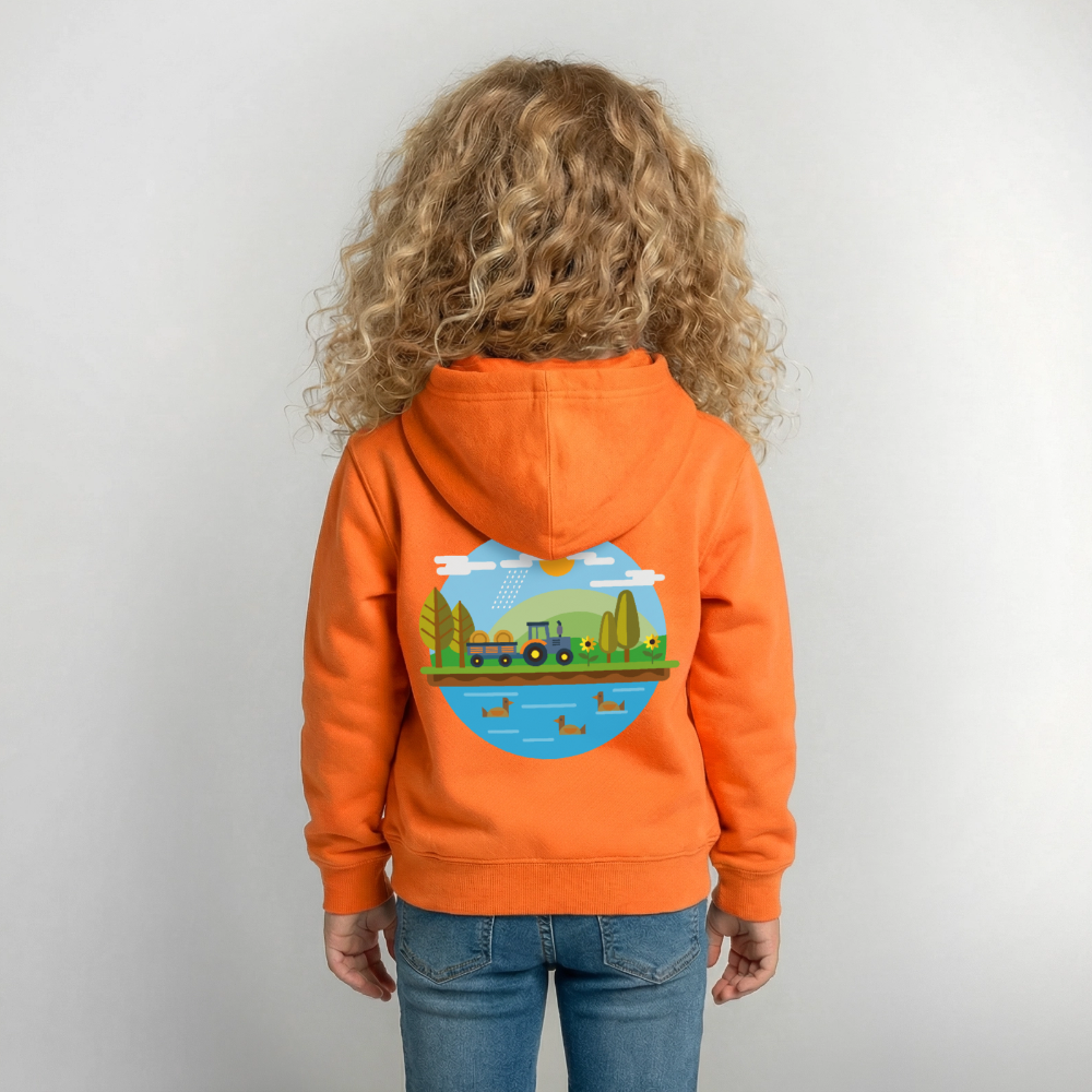 Bauernhof Kinder Hoodie - orange