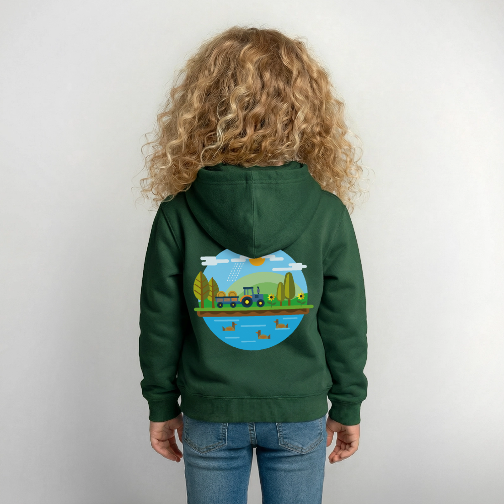 Bauernhof Kinder Hoodie - bottle green