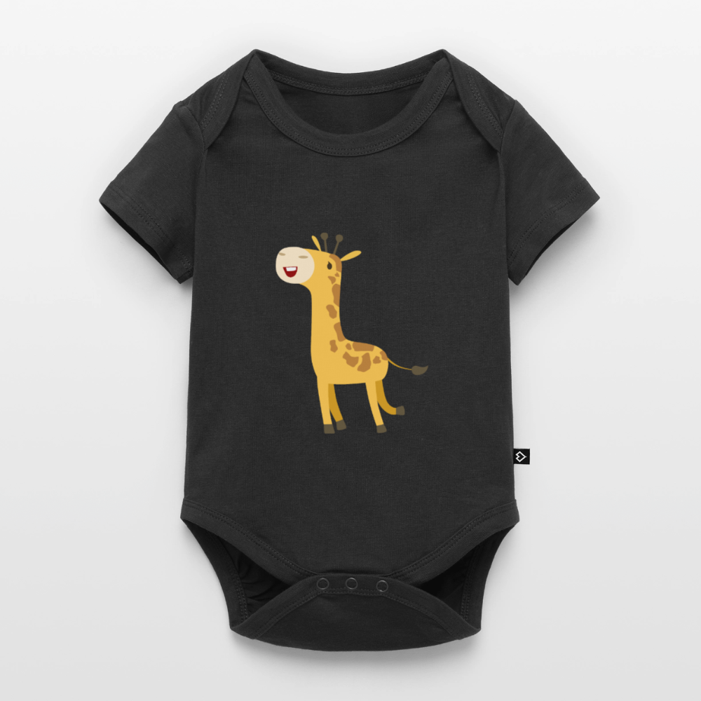 Giraffe Premium Baby Kurzarm-Body - black