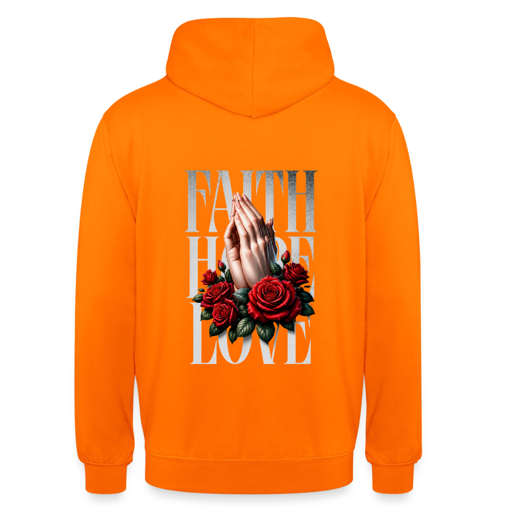 FAITH, HOPE, LOVE Hoodie - orange