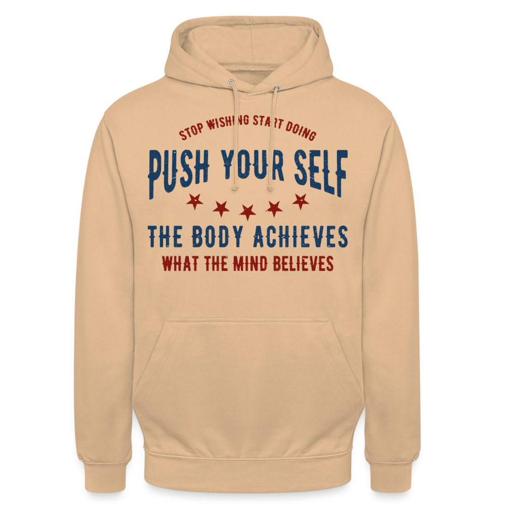 PUSH YOUR SELF Hoodie - peach