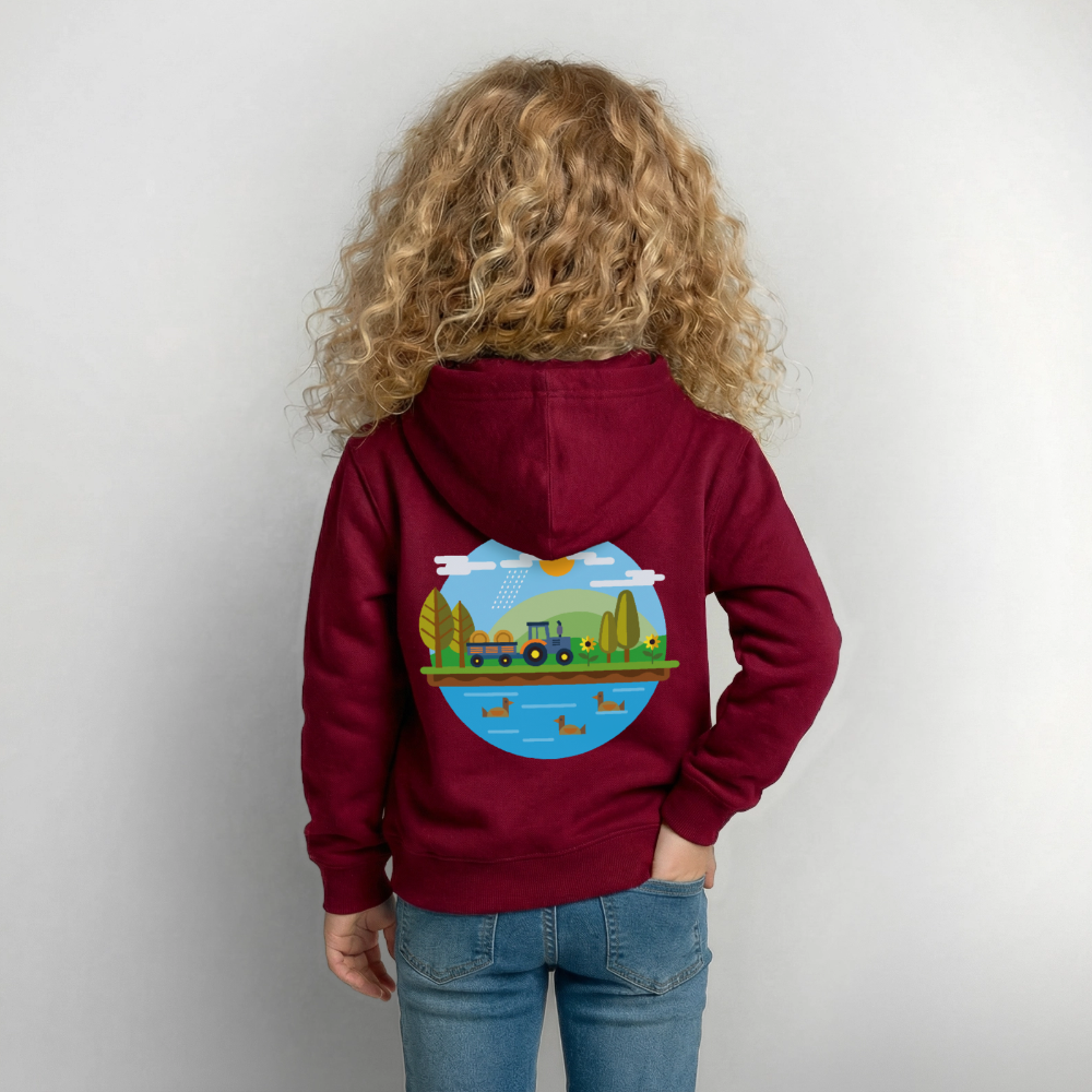 Bauernhof Kinder Hoodie - bordeaux