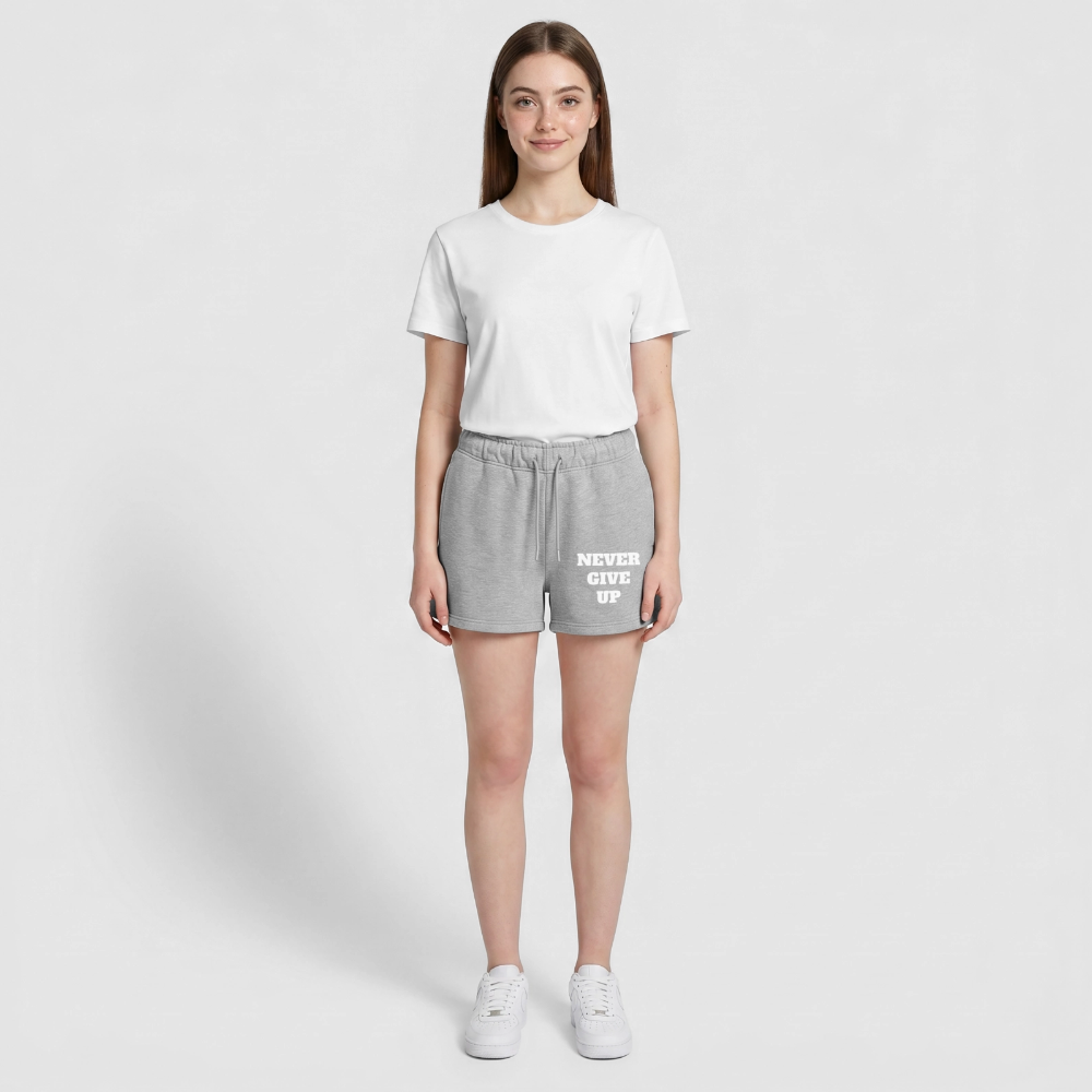 NEVER GIVE UP Premium Short - heather grey