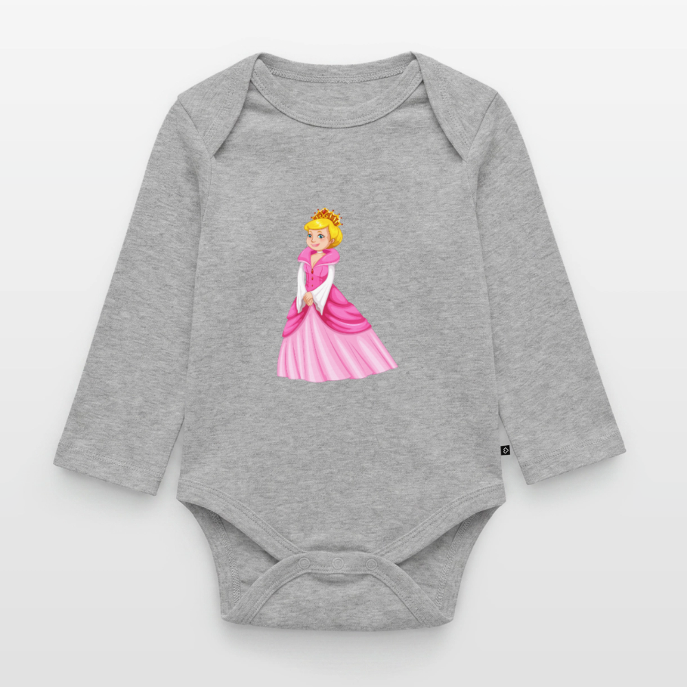 Prinzessin Premium Baby Langarm-Body - heather grey