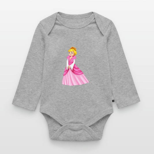 Prinzessin Premium Baby Langarm-Body - heather grey