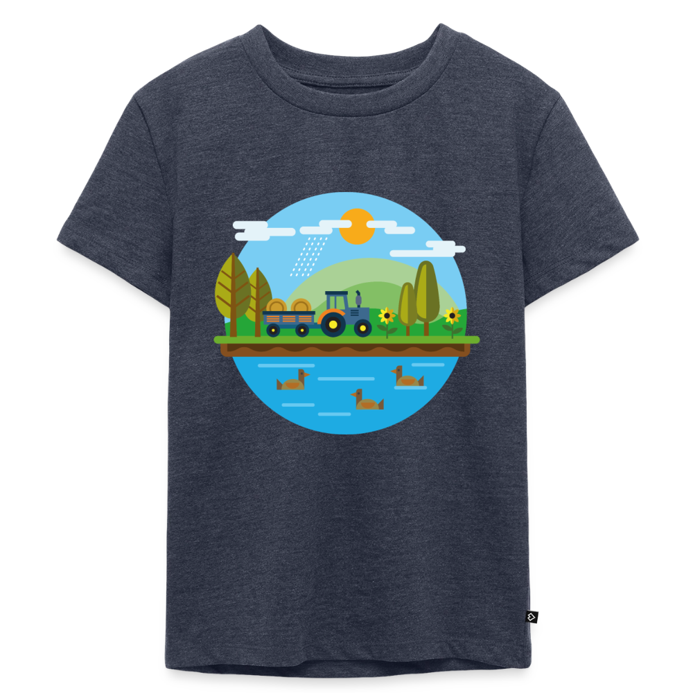 Bauernhof Premium Kinder T-Shirt - heather denim