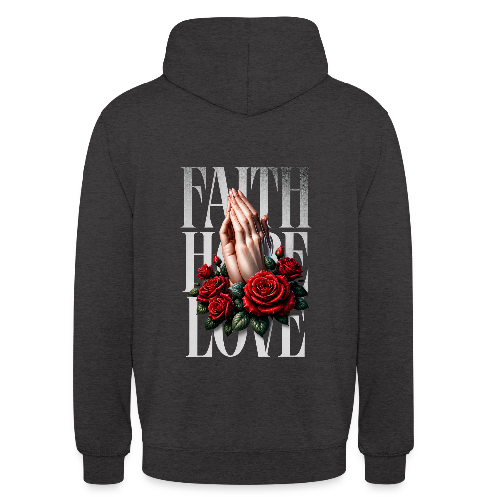 FAITH, HOPE, LOVE Hoodie - charcoal grey