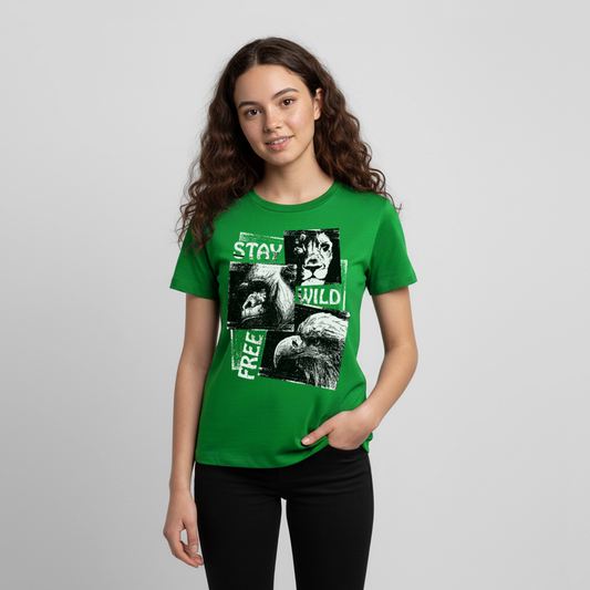 STAY WILD Premium Teenager T-Shirt - green
