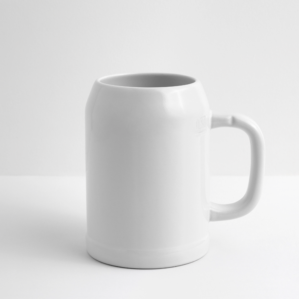 Bock Drauf Bierkrug - white