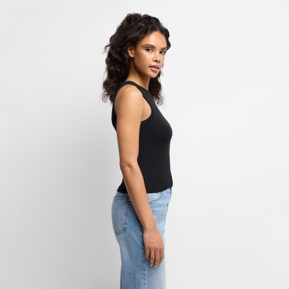 Premium Cropped  Tank Top - black